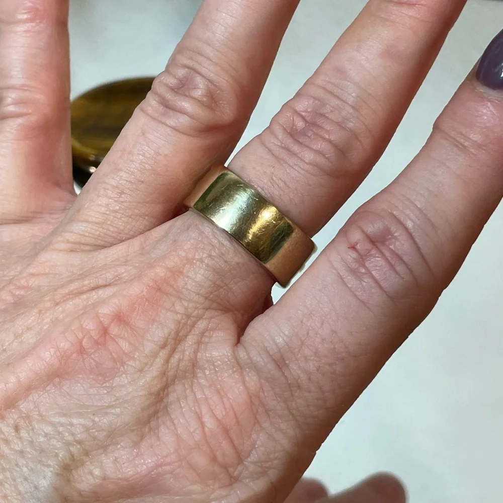 Vintage Galaxy Ring Round & Square Champagne CZ Citrine Yellow Sapphire | RARE